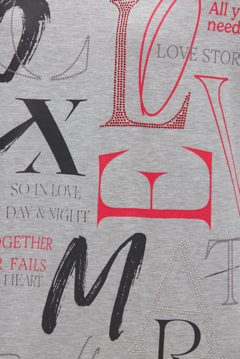 Shirt mit verkürzten Ärmeln und Artwork