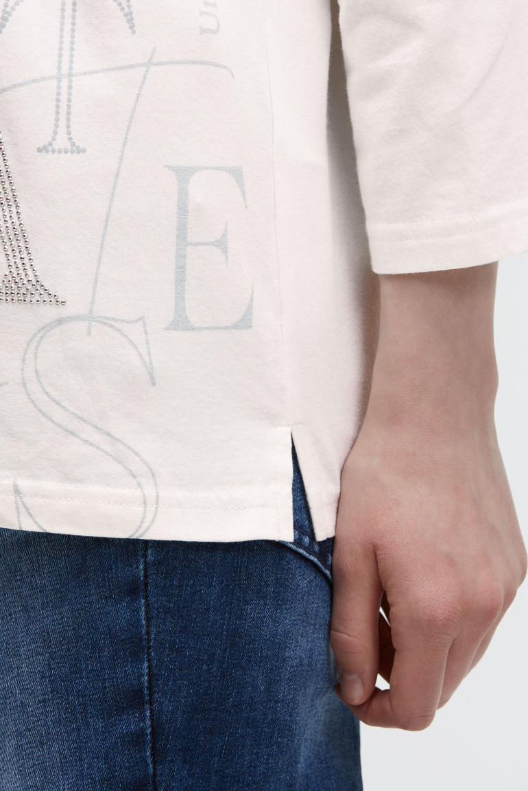 Shirt mit verkürzten Ärmeln und Artwork