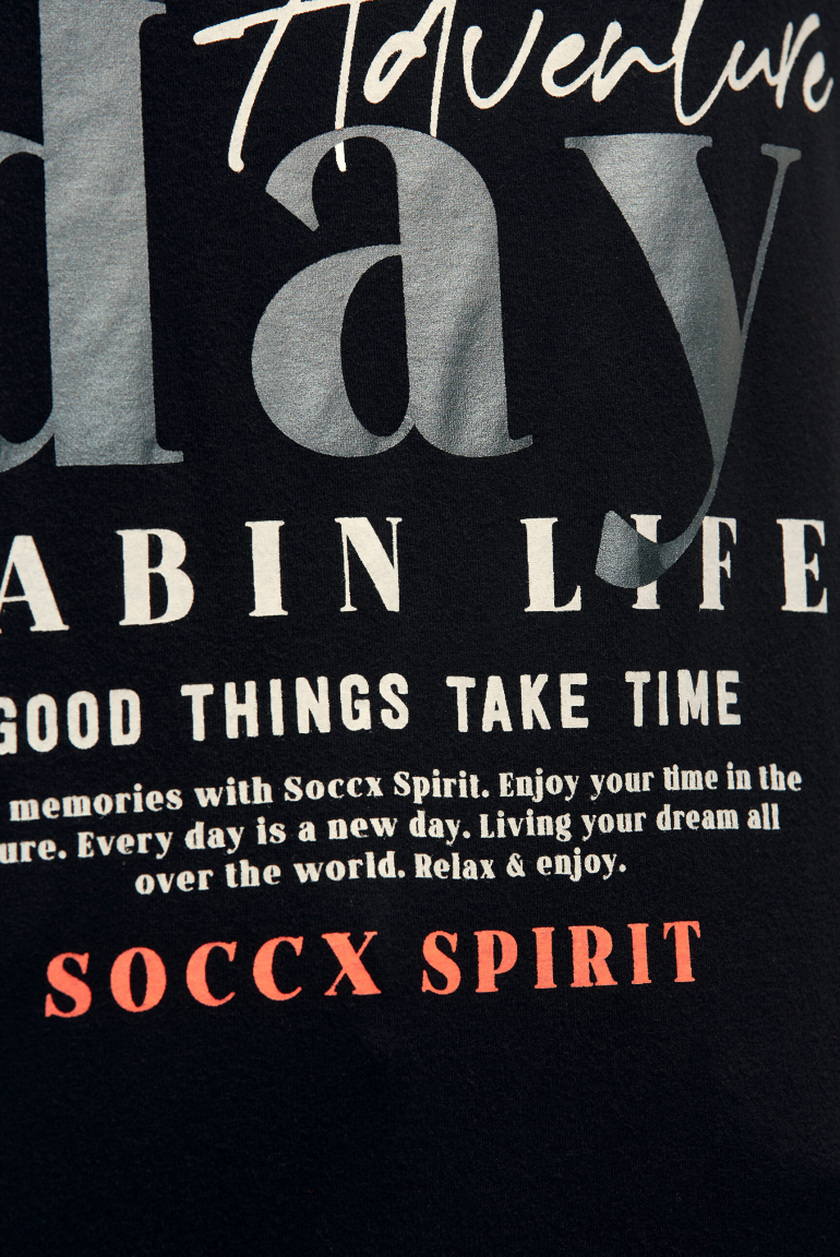 Shirt mit verkürzten Ärmeln und Label Print