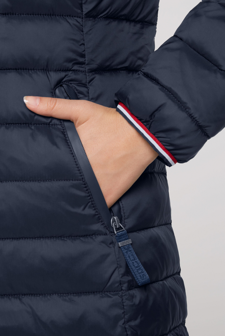 Stepp-Parka mit Kapuze und Rücken-Print