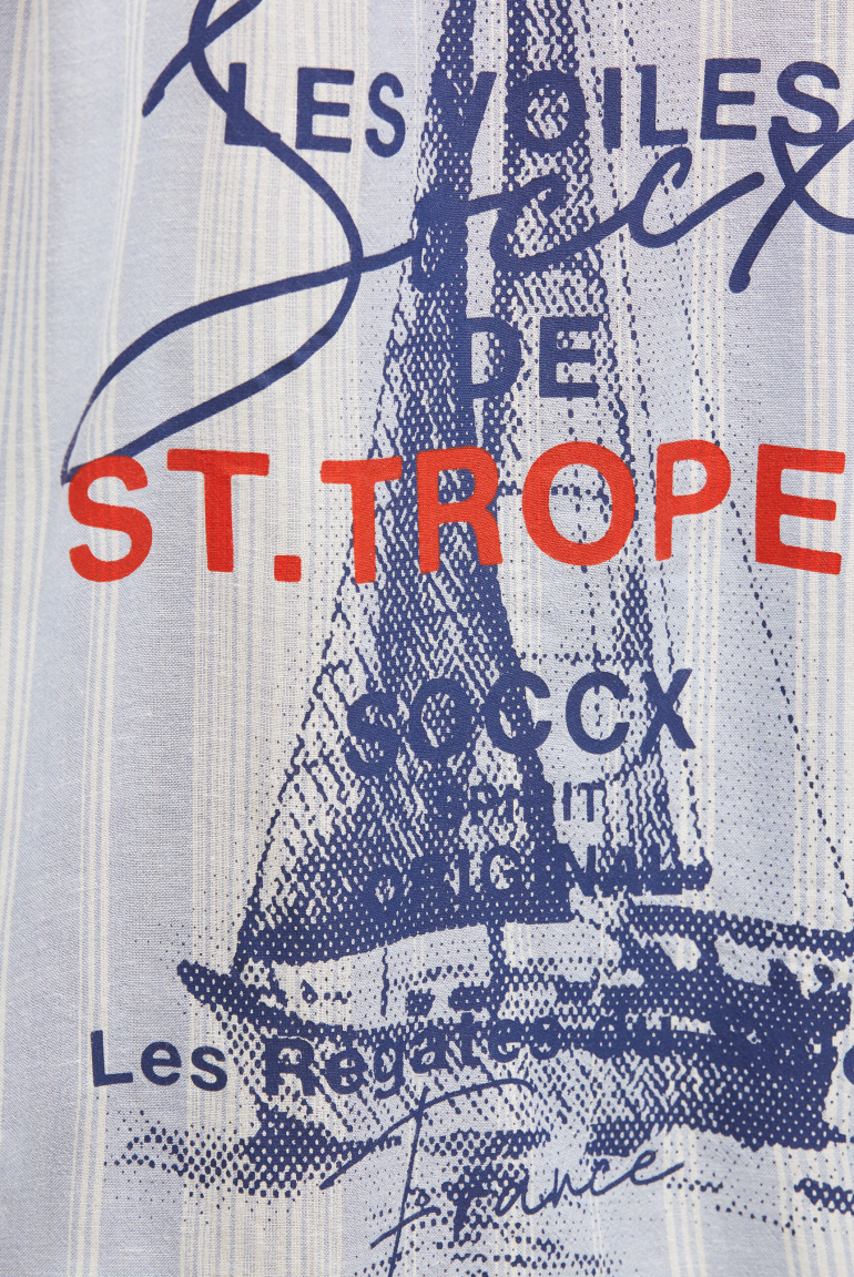 Streifenbluse mit Rücken-Artwork