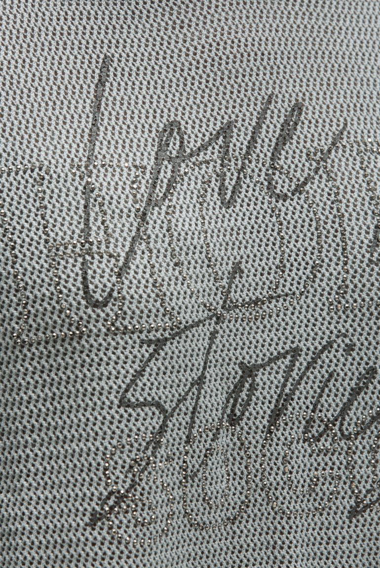 Strick-Hoodie mit Mesh-Struktur und Artwork