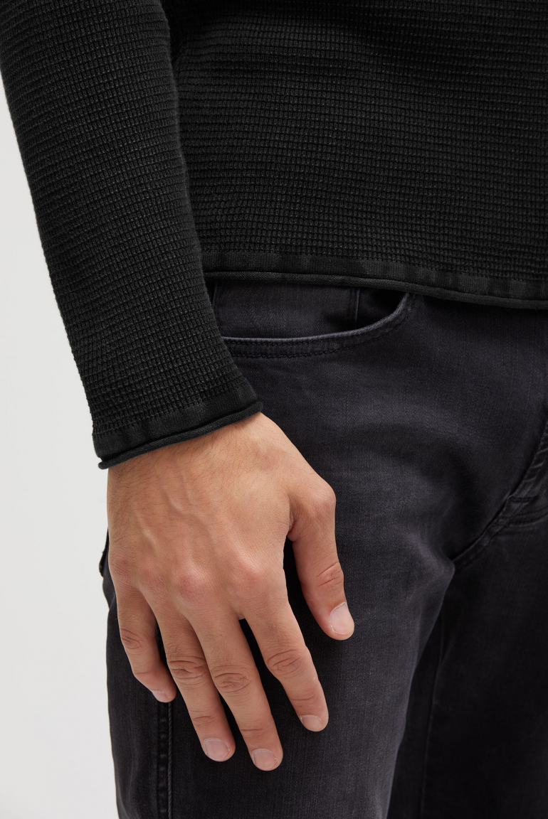 Strukturierter Pullover Stone Washed