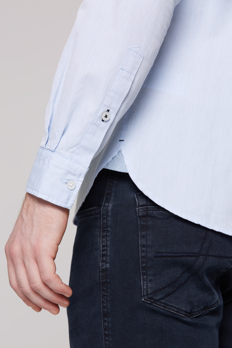 Strukturiertes Langarmhemd mit Rubber Prints