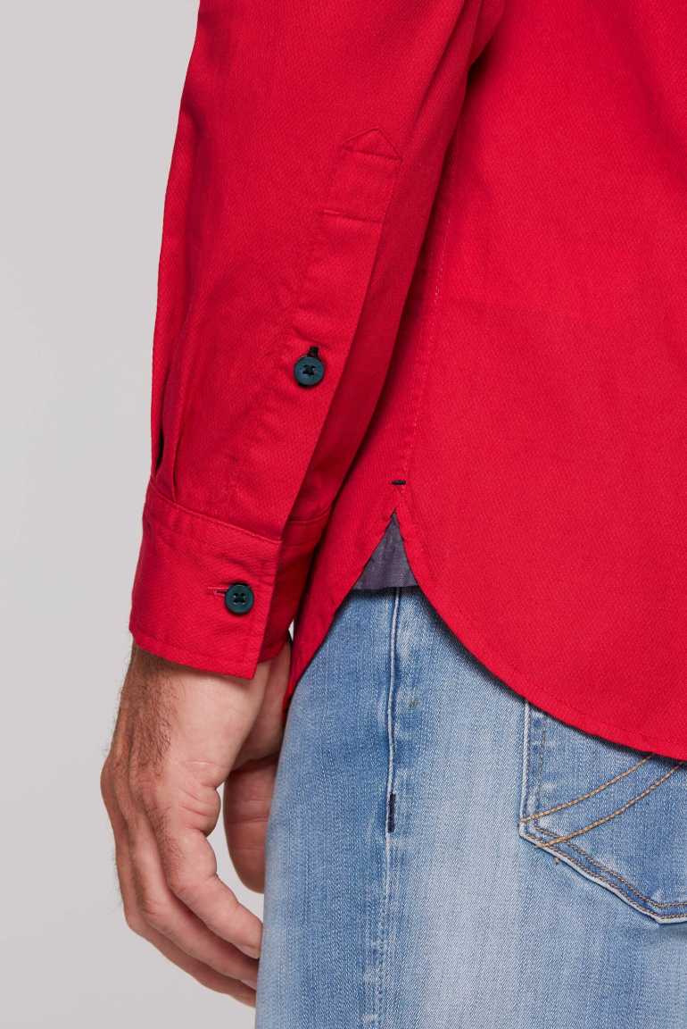 Strukturiertes Langarmhemd mit Rubber Prints