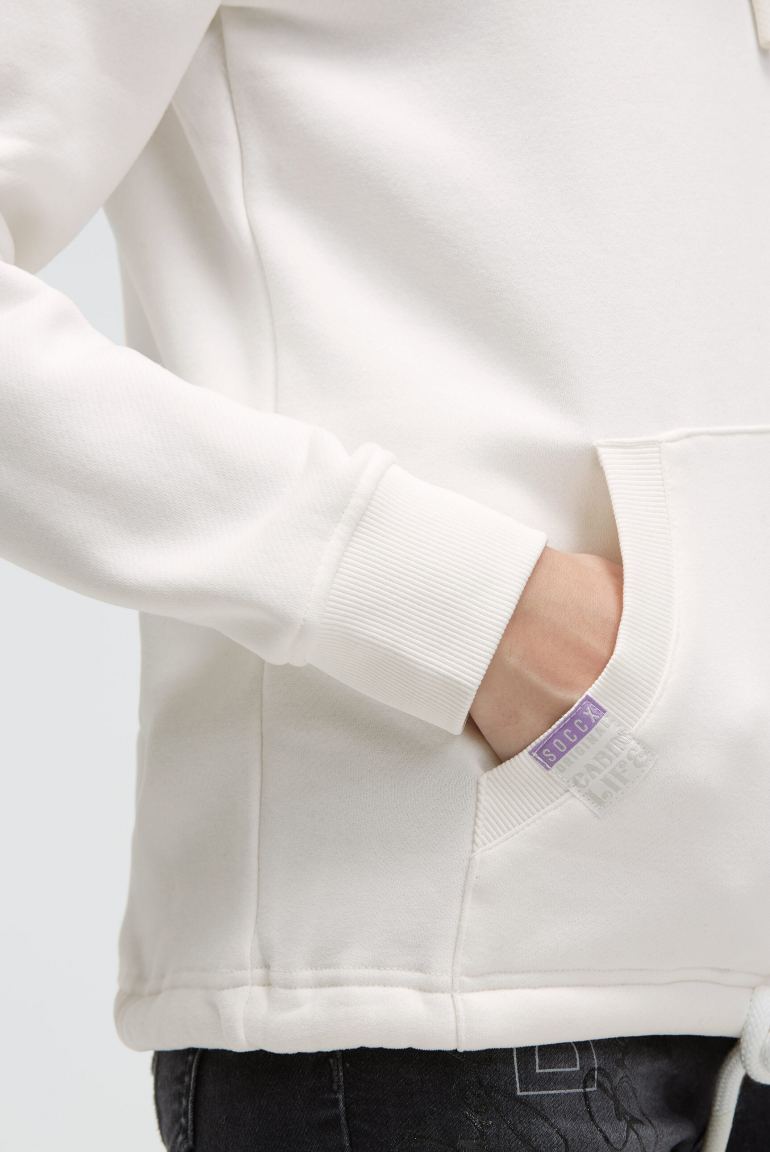 Sweatjacke mit hohem Kragen und Puffprints