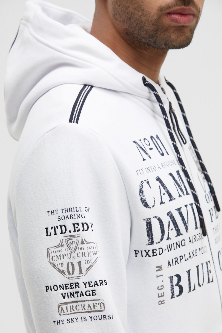 Sweatjacke mit Kapuze und Logo Artworks