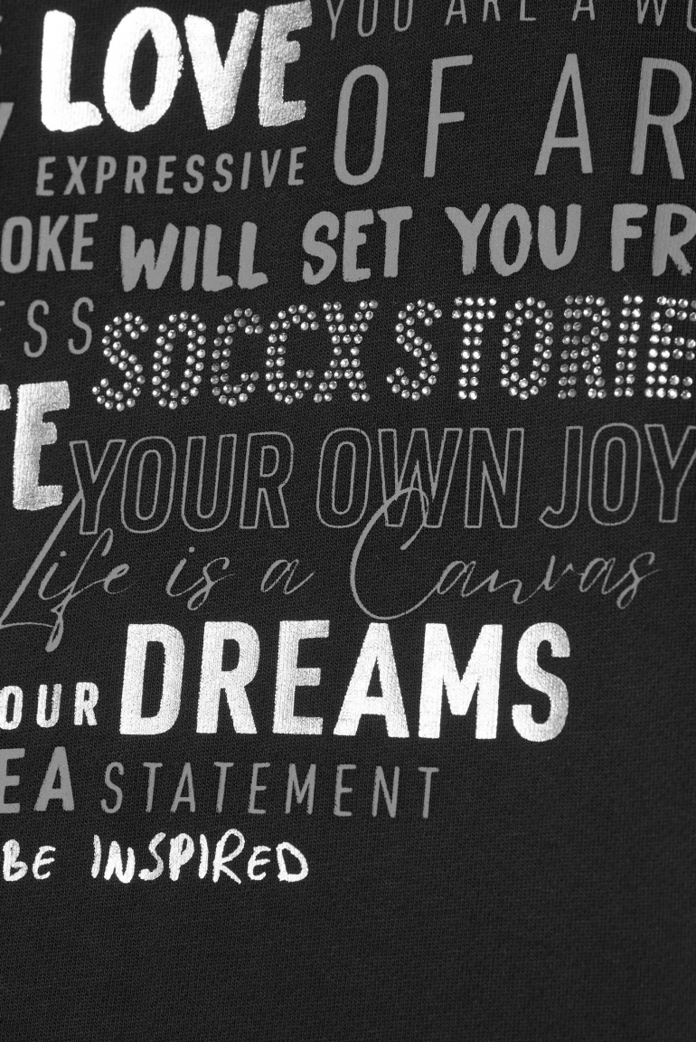 Sweatshirt mit Wording Print und 3/4-Arm