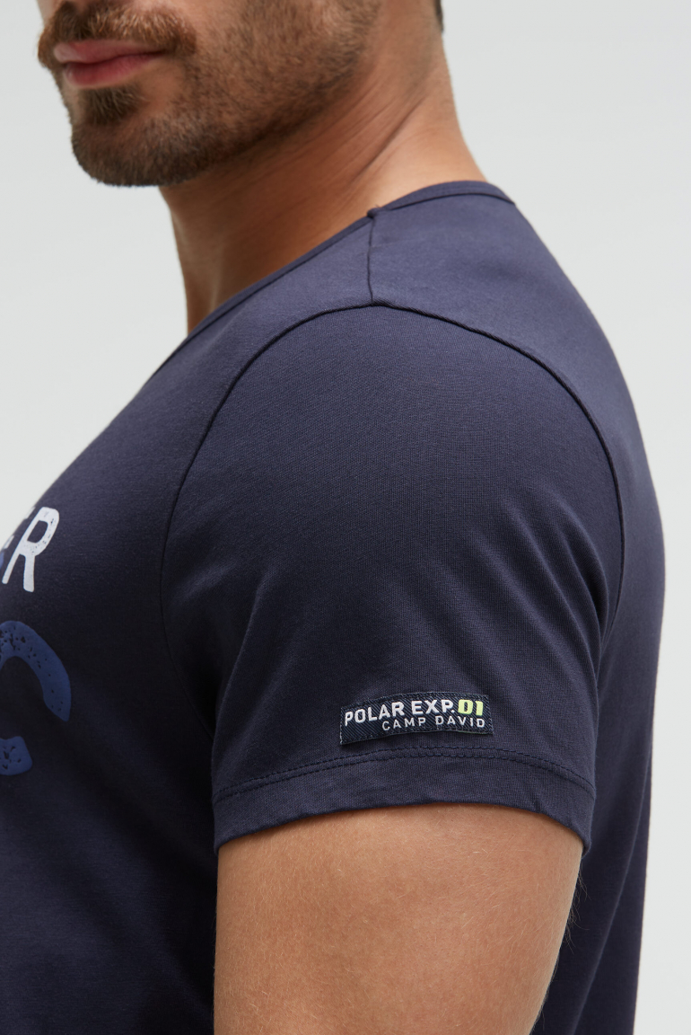 T-Shirt mit Puffprint im Used Look