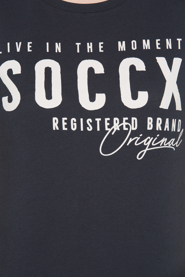 T-Shirt mit Rundhalsausschnitt und Logo Print