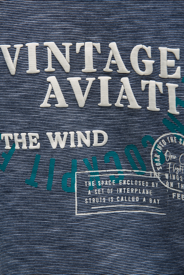 T-Shirt mit Streifen-Design und Rücken-Print