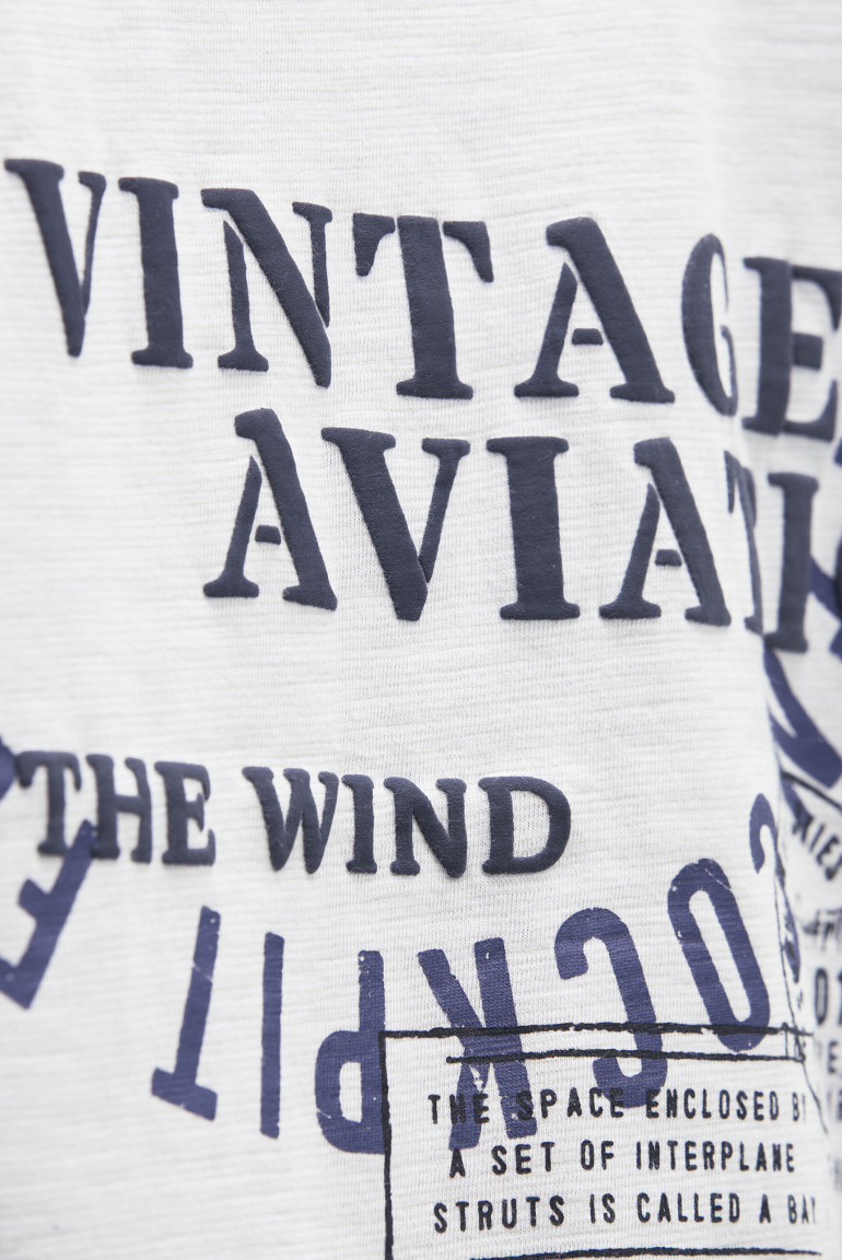 T-Shirt mit Streifen-Design und Rücken-Print