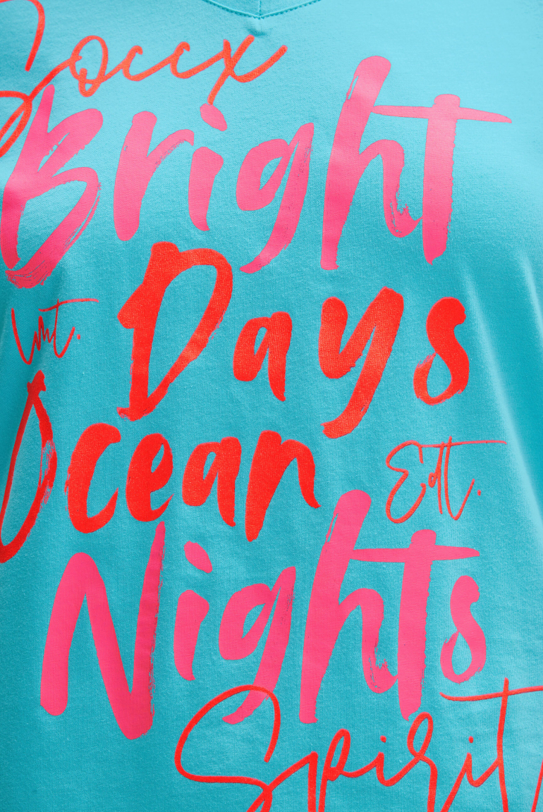 T-Shirt mit V-Ausschnitt und Artwork