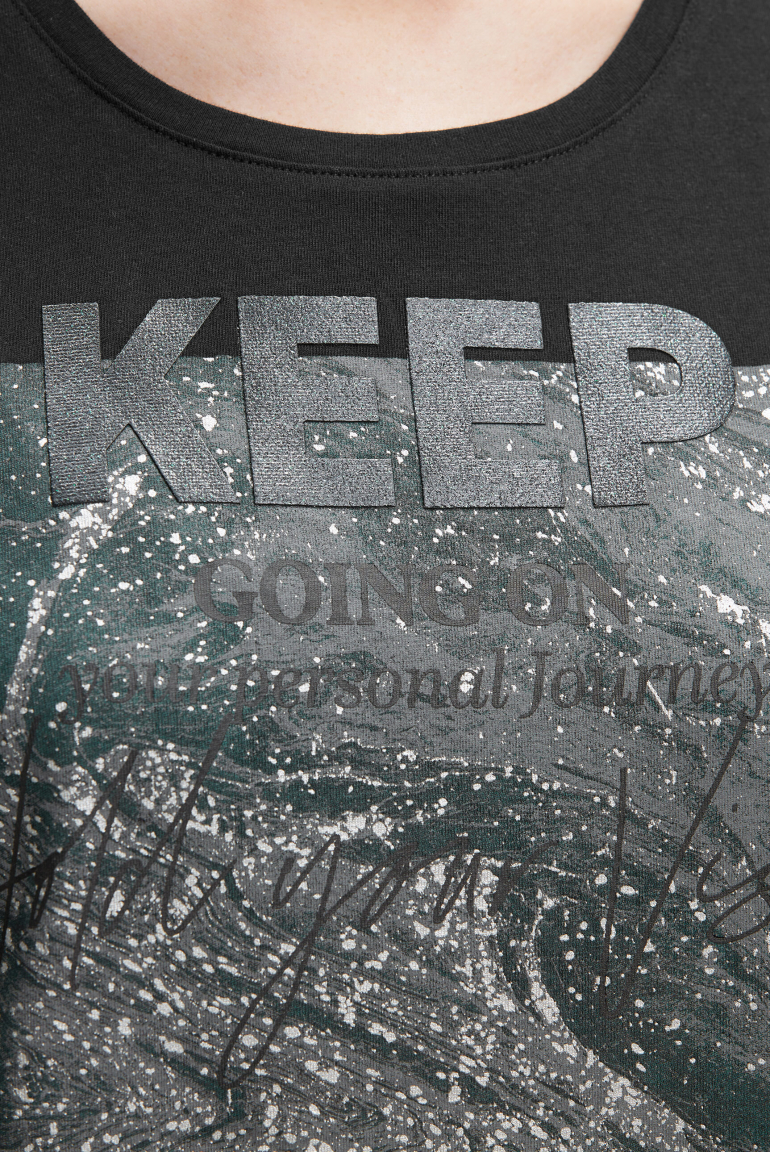 T-Shirt Rundhals mit Glitter Print