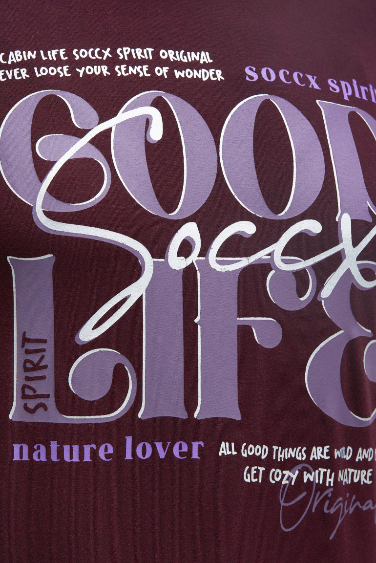 T-Shirt Rundhals mit Wording Print