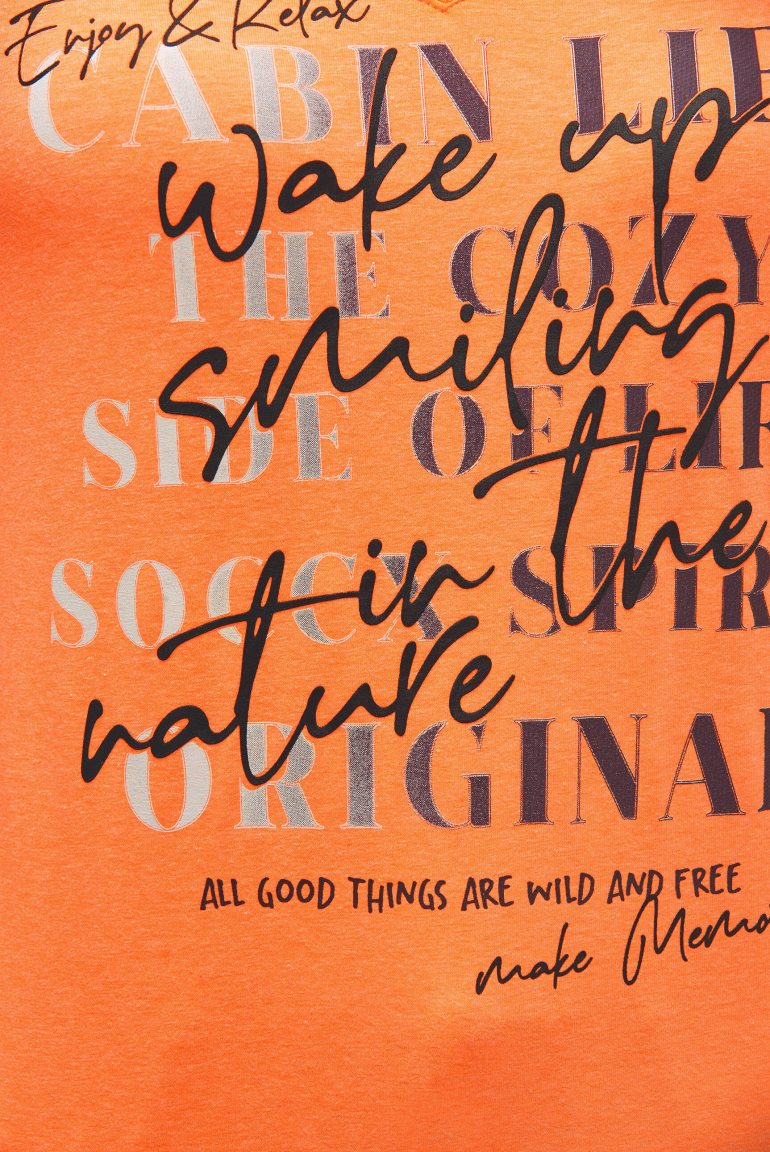 T-Shirt V-Ausschnitt mit Colour Gradient Print