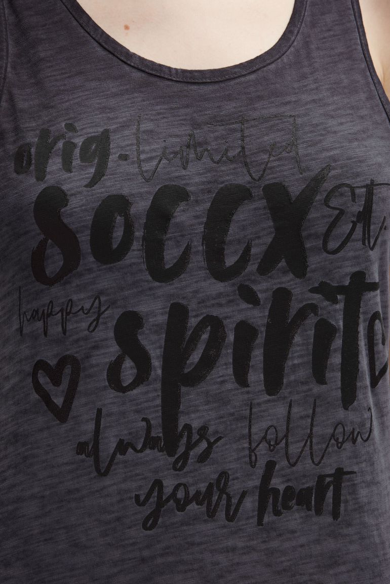 Top mit Glitter Print