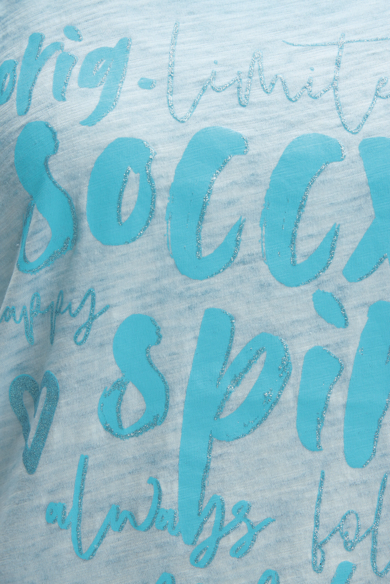 Top mit Glitter Print