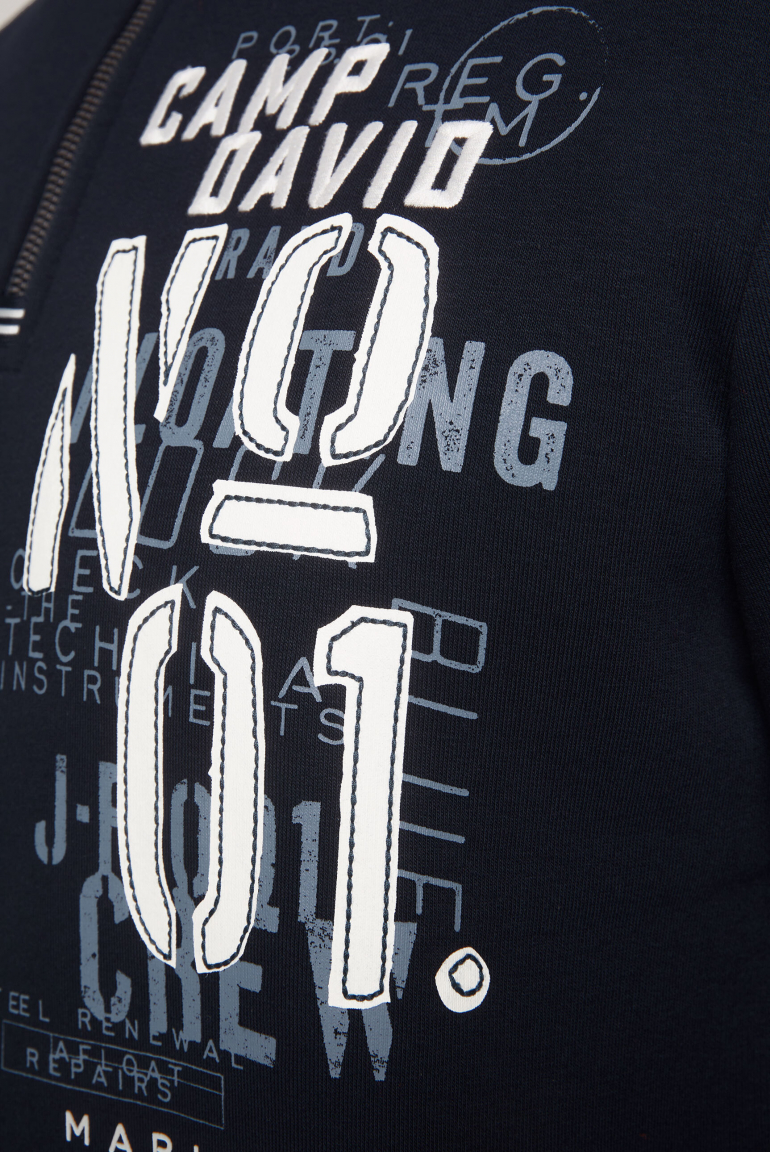 Troyer-Sweatshirt mit Rücken-Print
