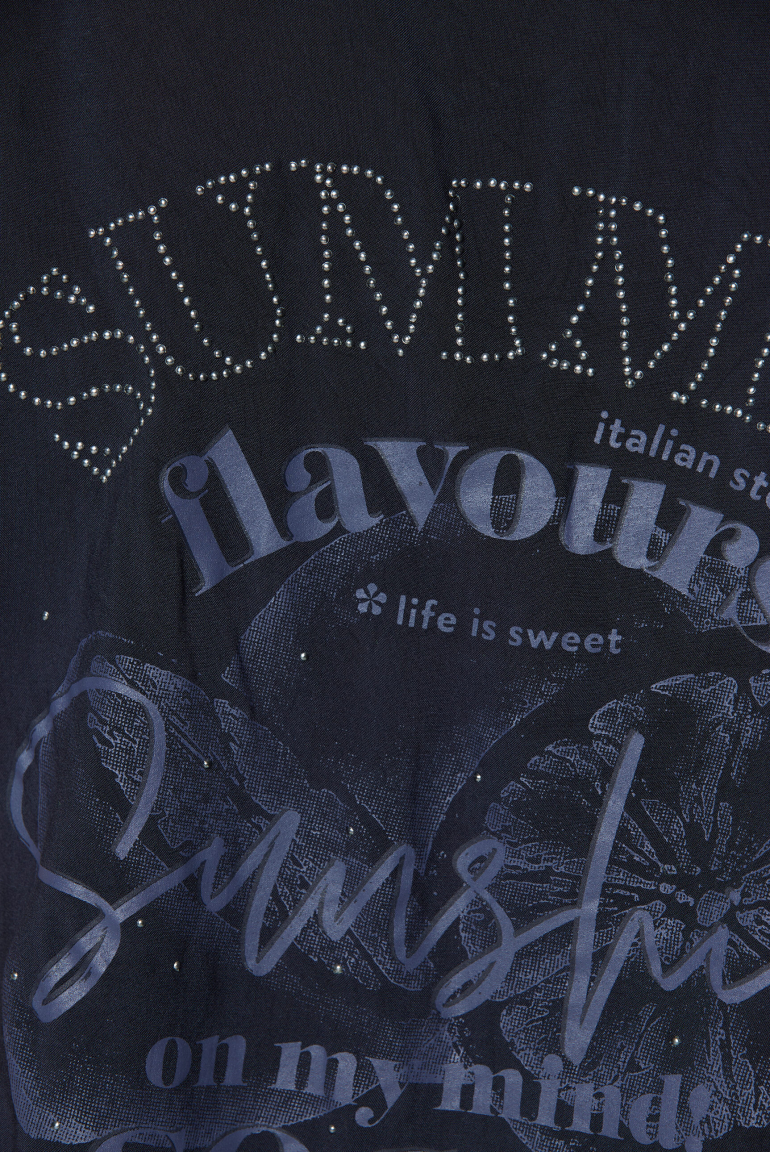 Ärmellose Bluse mit Rücken-Artwork