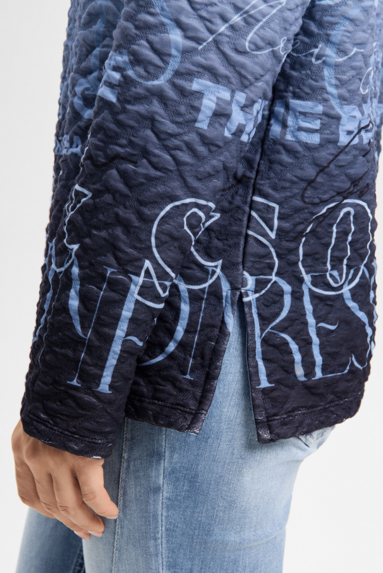 Cloqué-Sweatshirt Dip Dye mit Artworks