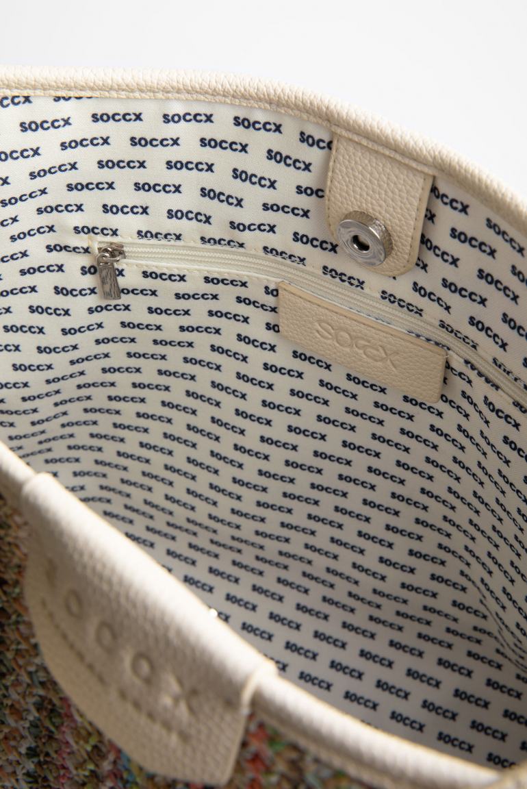 Hobo Bag im Häkel-Design mit Intarsia-Webriemen