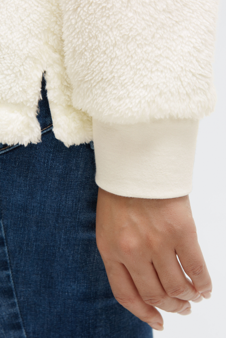 Hoodie aus Sherpa-Fleece mit Label Patch