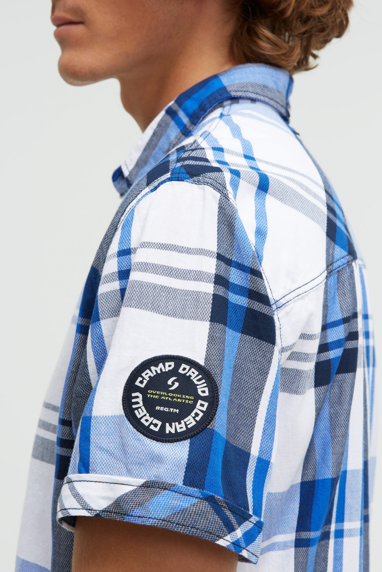 Karohemd Kurzarm mit Dobby-Struktur