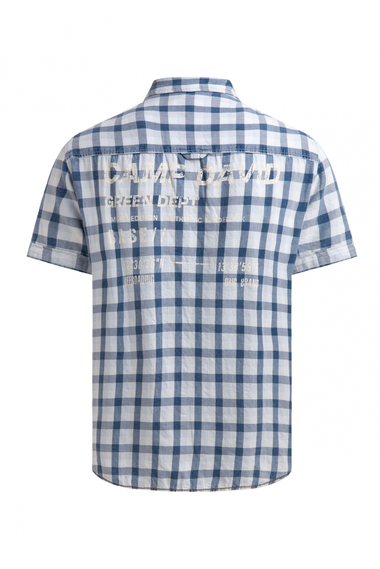 Karohemd mit Klappentaschen und Back-Print