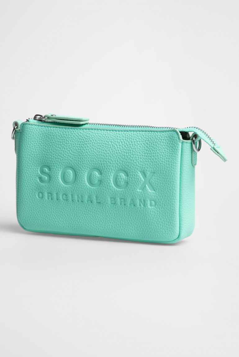 Kleine Umhängetasche mit Logo und Intarsia-Webriemen