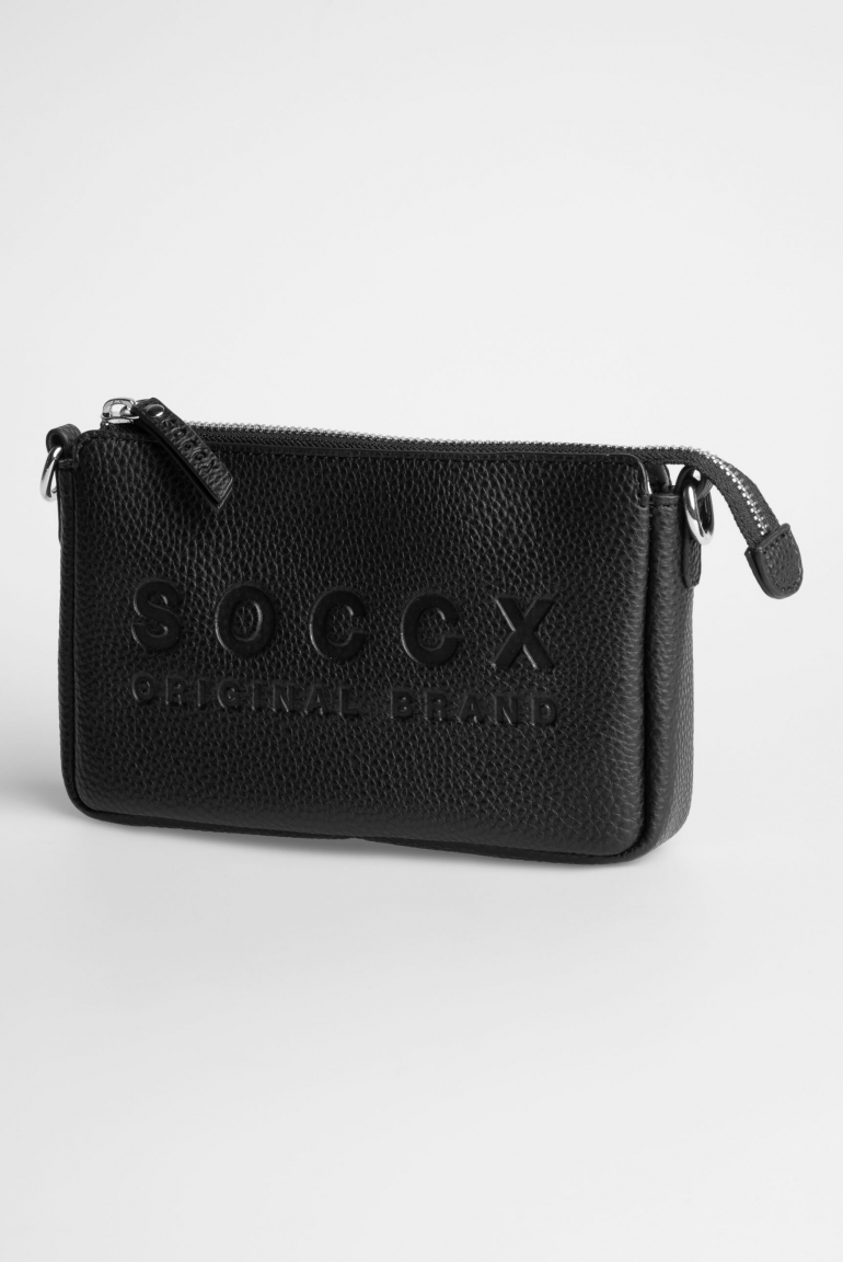 Kleine Umhängetasche mit Logo und Intarsia-Webriemen