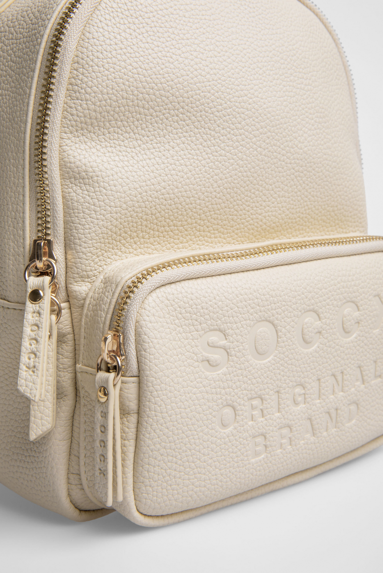 Kleiner Rucksack aus Lederimitat mit Logo-Riemen