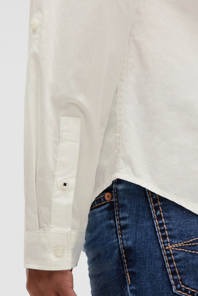 Langarmbluse mit Logo-Flock-Print