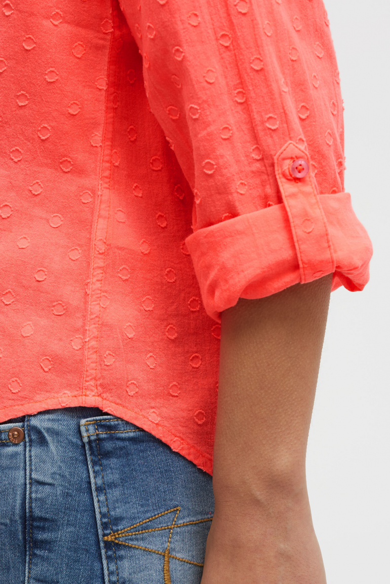 Langarmbluse mit Tunika-Ausschnitt und Prints