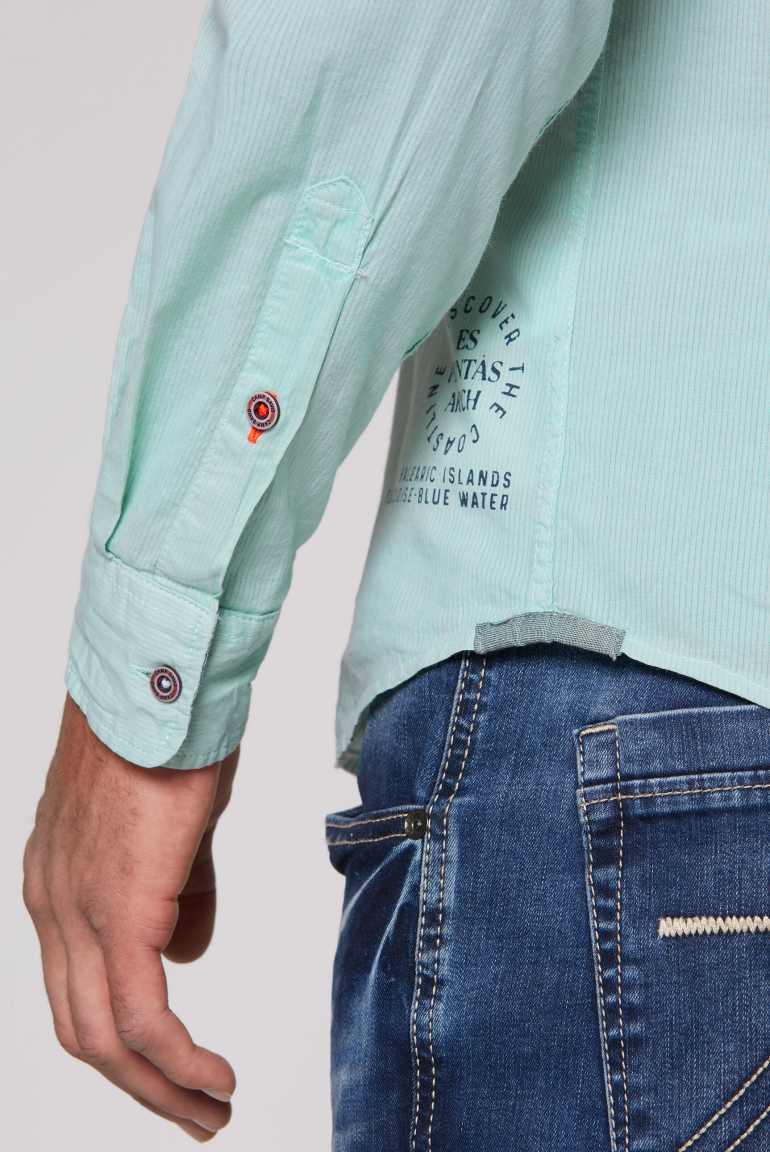 Langarmhemd mit Webstruktur