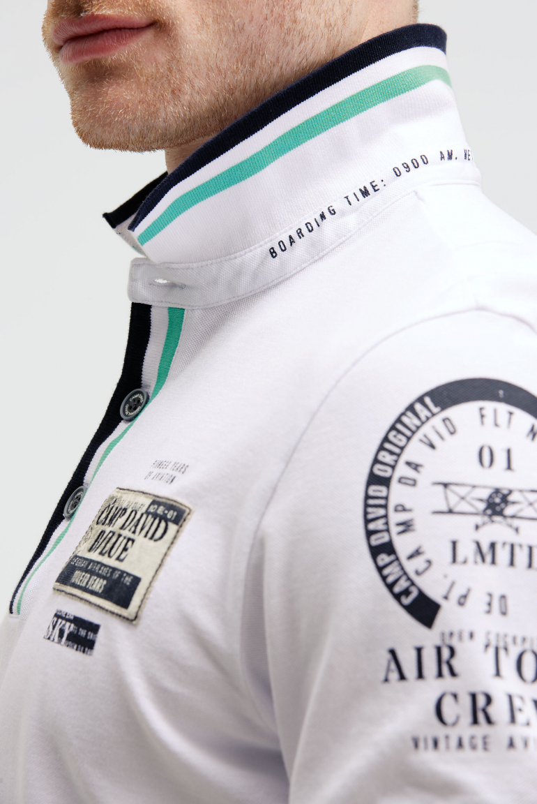 Pikee-Polo mit Prints und Patches