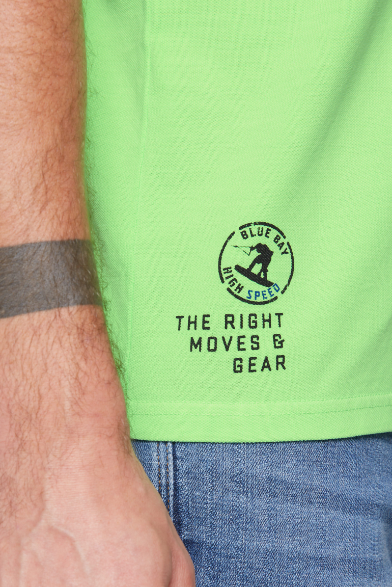 Poloshirt aus Pikee mit Label Prints