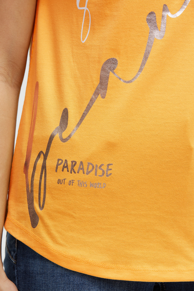 Shirt im Materialmix mit Schulterraffung