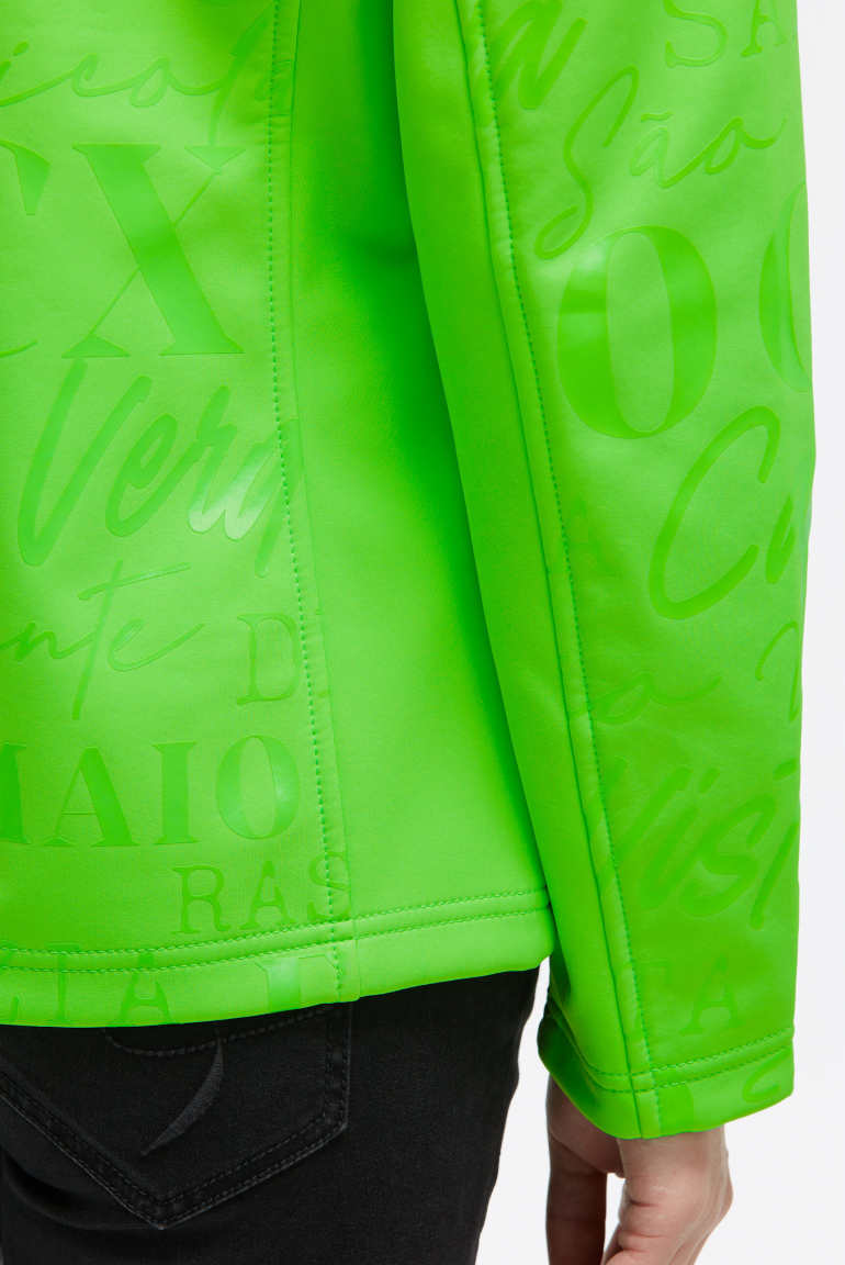 Softshelljacke mit Kapuze und Glossy All Over Print