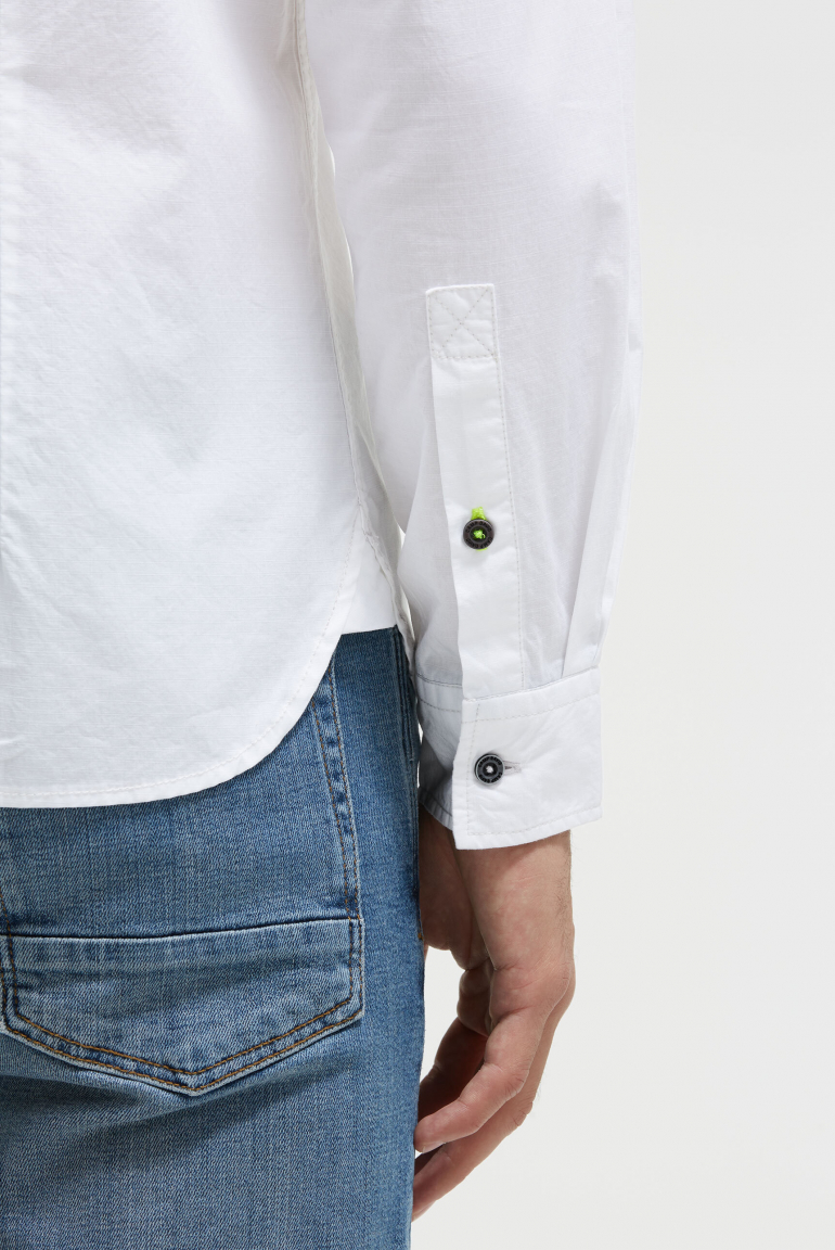 Strukturiertes Langarmhemd mit Used Print