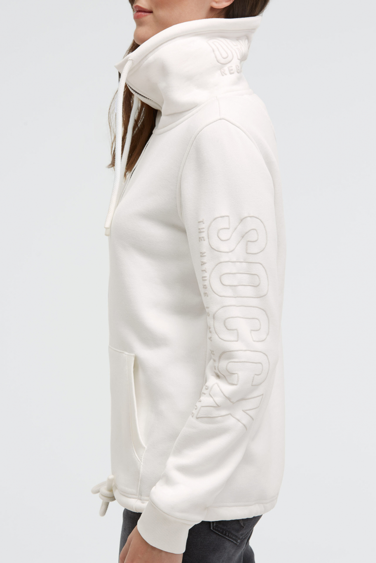 Sweatjacke mit hohem Kragen und Puffprints