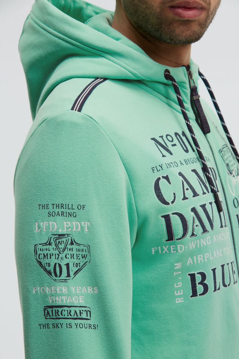 Sweatjacke mit Kapuze und Logo Artworks