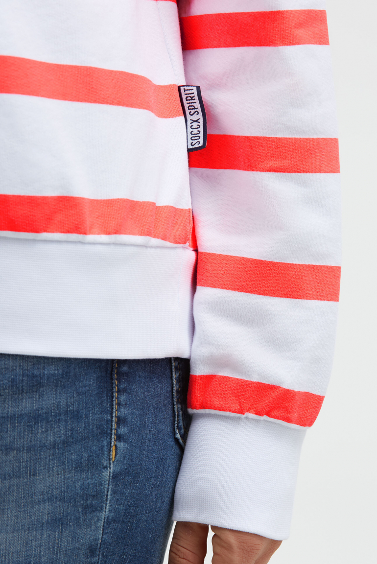 Sweatshirt mit Streifen-Design und Stickerei