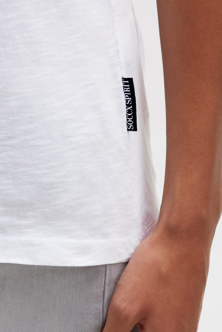 T-Shirt mit U-Boot-Ausschnitt und Print