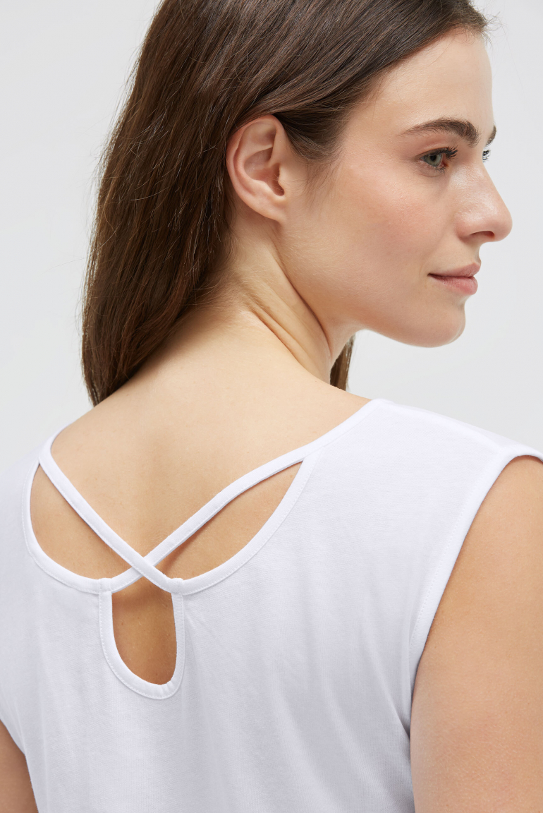 Top mit Artwork und Rücken-Detail