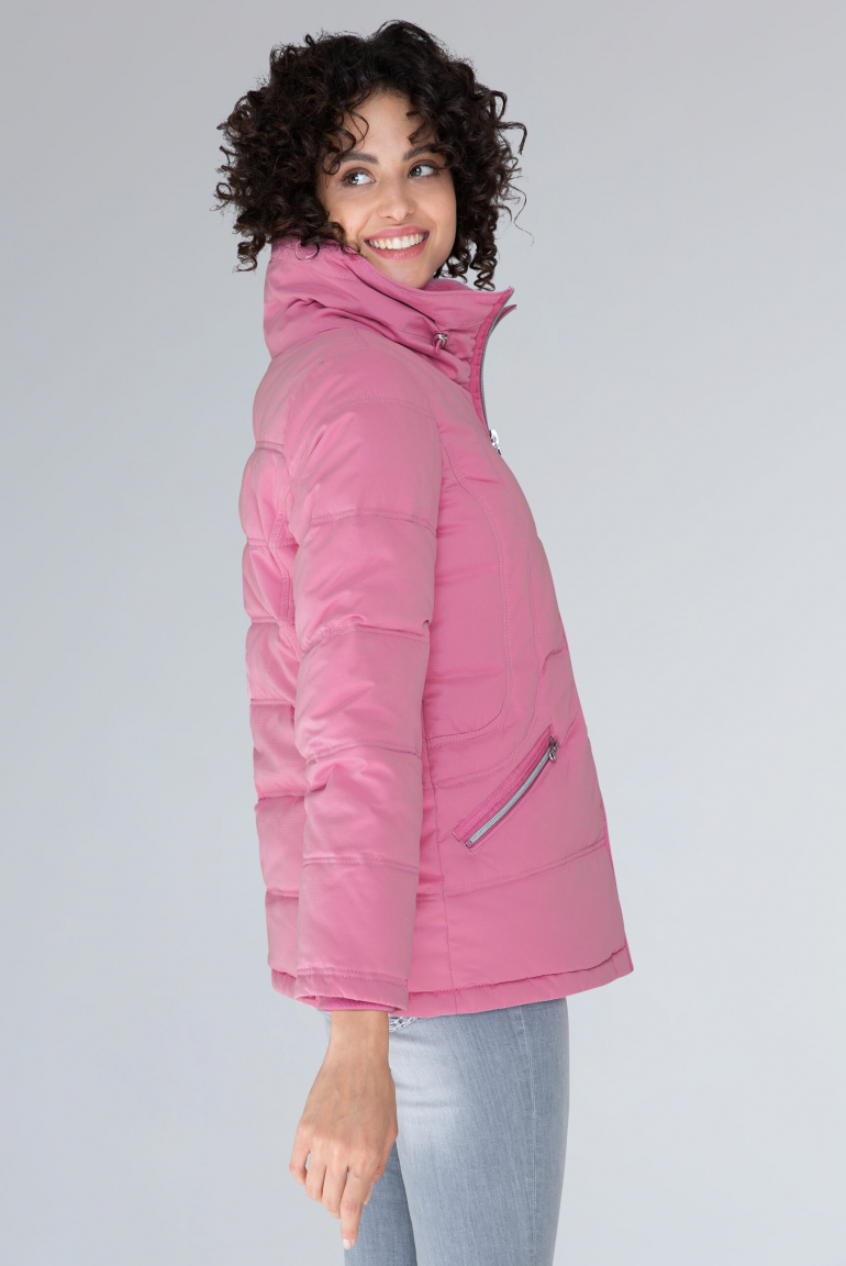 Winterjacke mit Struktur und Doppelkragen