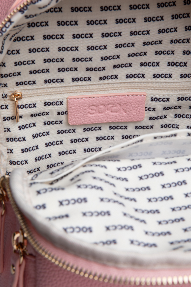 Kleiner Rucksack aus Lederimitat mit Logo-Riemen