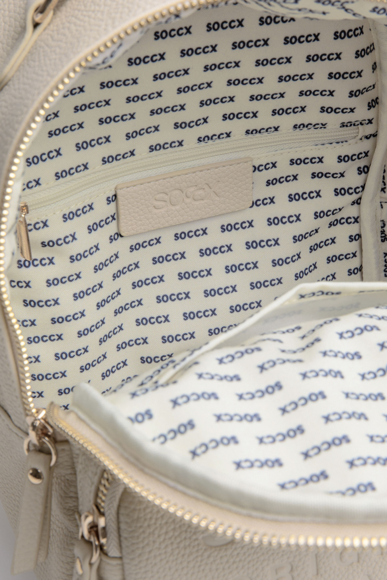 Kleiner Rucksack aus Lederimitat mit Logo-Riemen