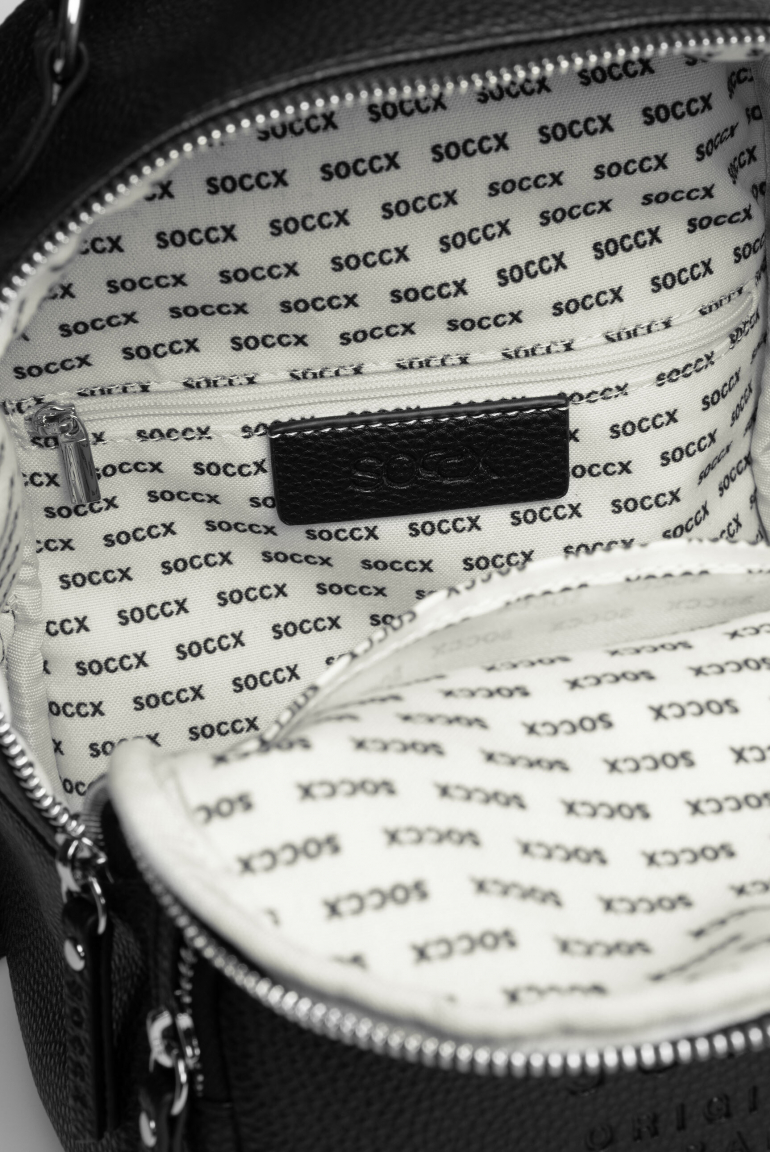 Kleiner Rucksack aus Lederimitat mit Logo-Riemen